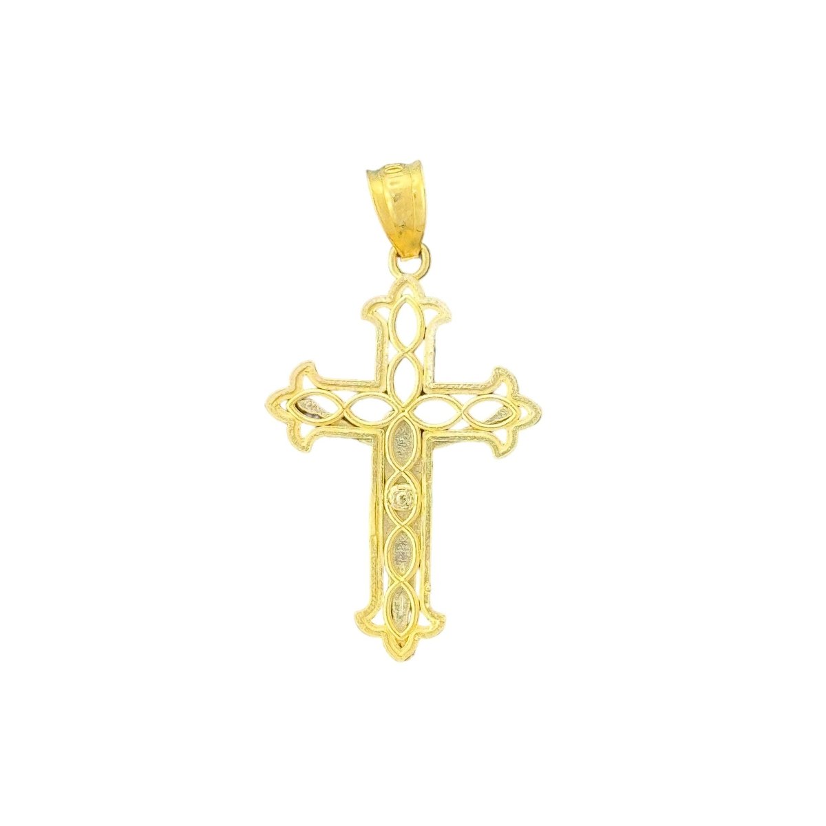 10KT Gold Filigree Crucifix Pendant - 1.31g