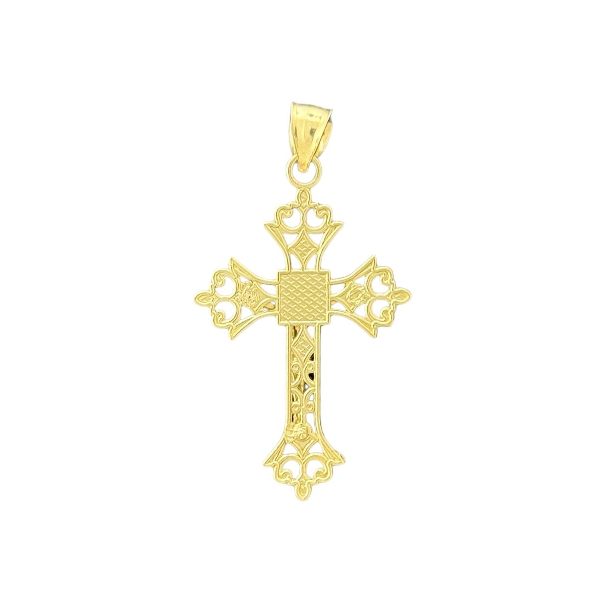 10KT Gold Filigree Crucifix Pendant - 2.63g