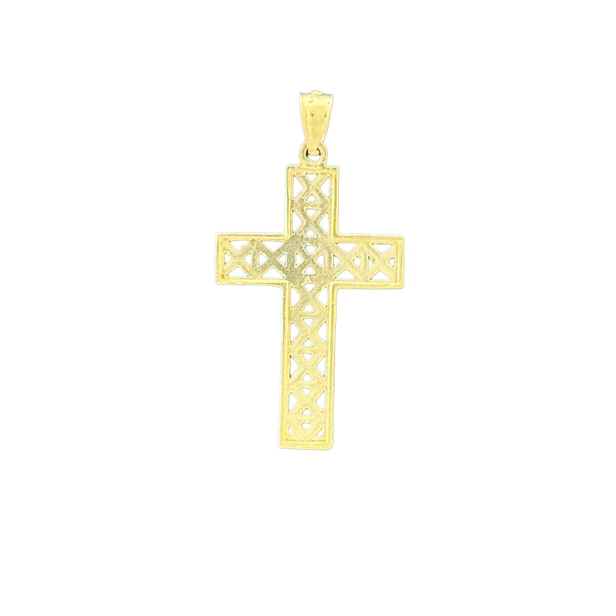 10KT Gold Geometric Cross Pendant - 1.9g