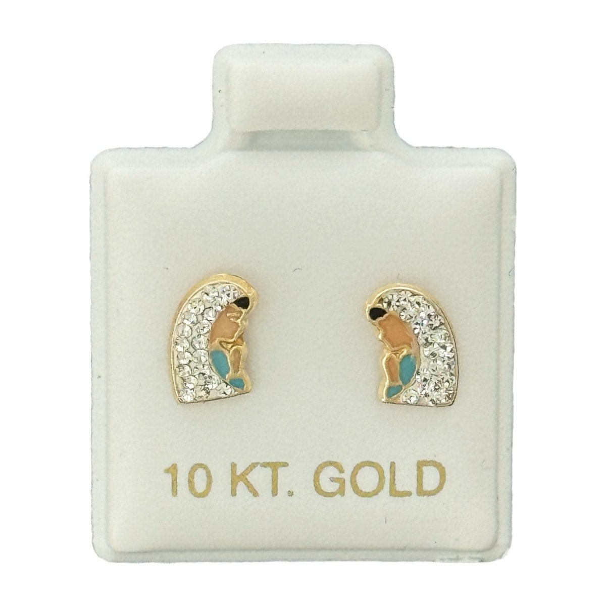 10KT Gold Girl Praying Stud Earrings