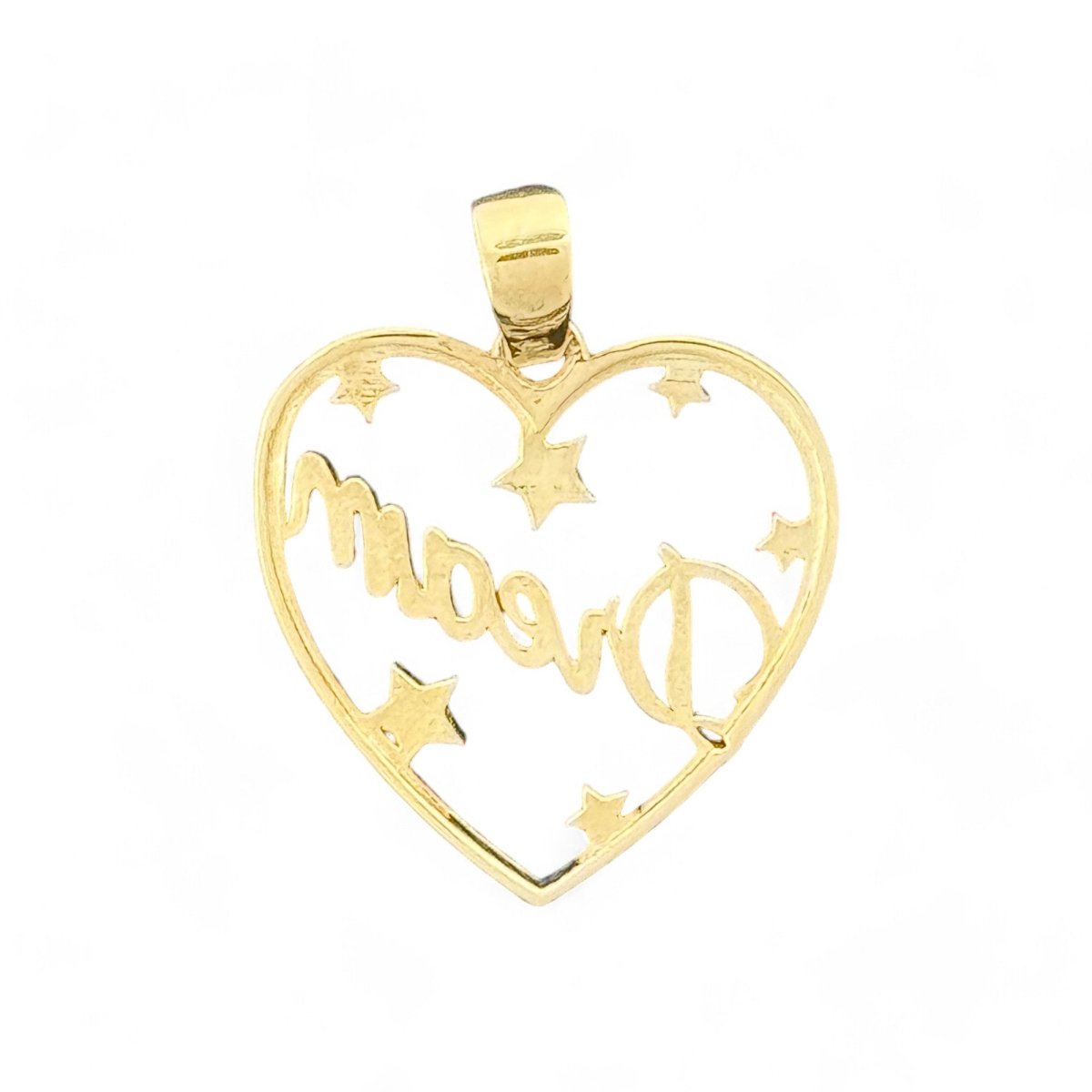 10kt Gold Heart Pendant with 'Dream' Inscription - 0.76 Grm