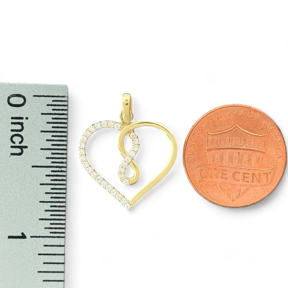 10kt Gold Heart Pendant with Infinity Symbol - 0.95 Grm