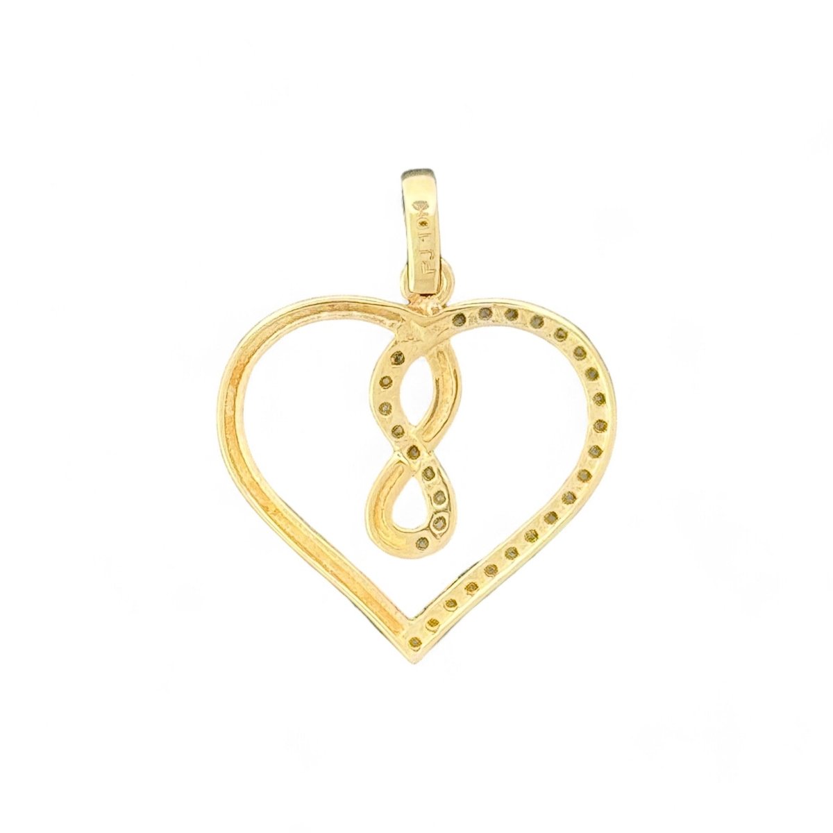 10kt Gold Heart Pendant with Infinity Symbol - 0.95 Grm