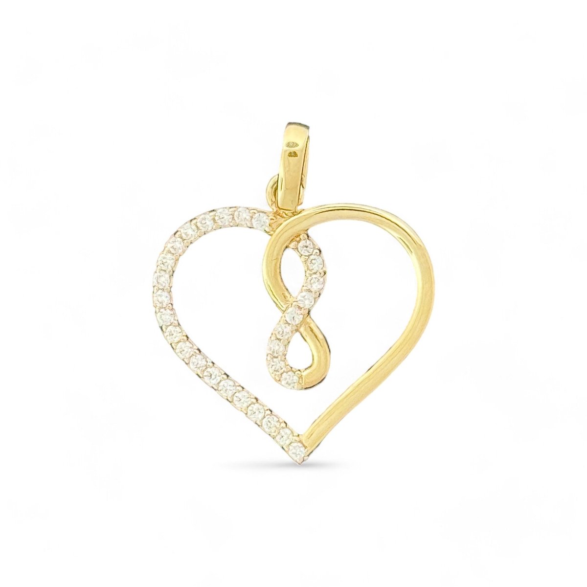 10kt Gold Heart Pendant with Infinity Symbol - 0.95 Grm