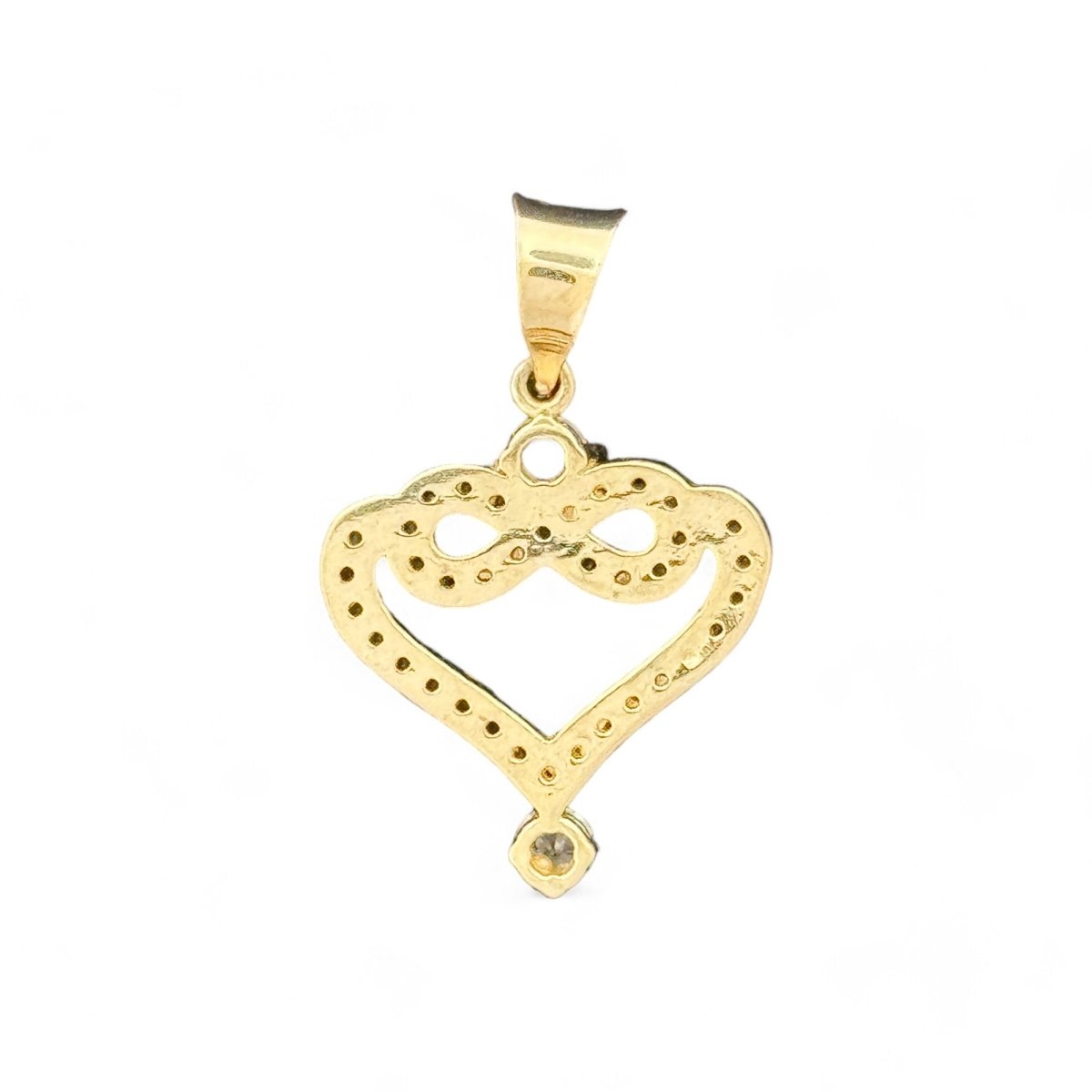 10kt Gold Heart Pendant with Infinity Symbol - 1.96 Grm