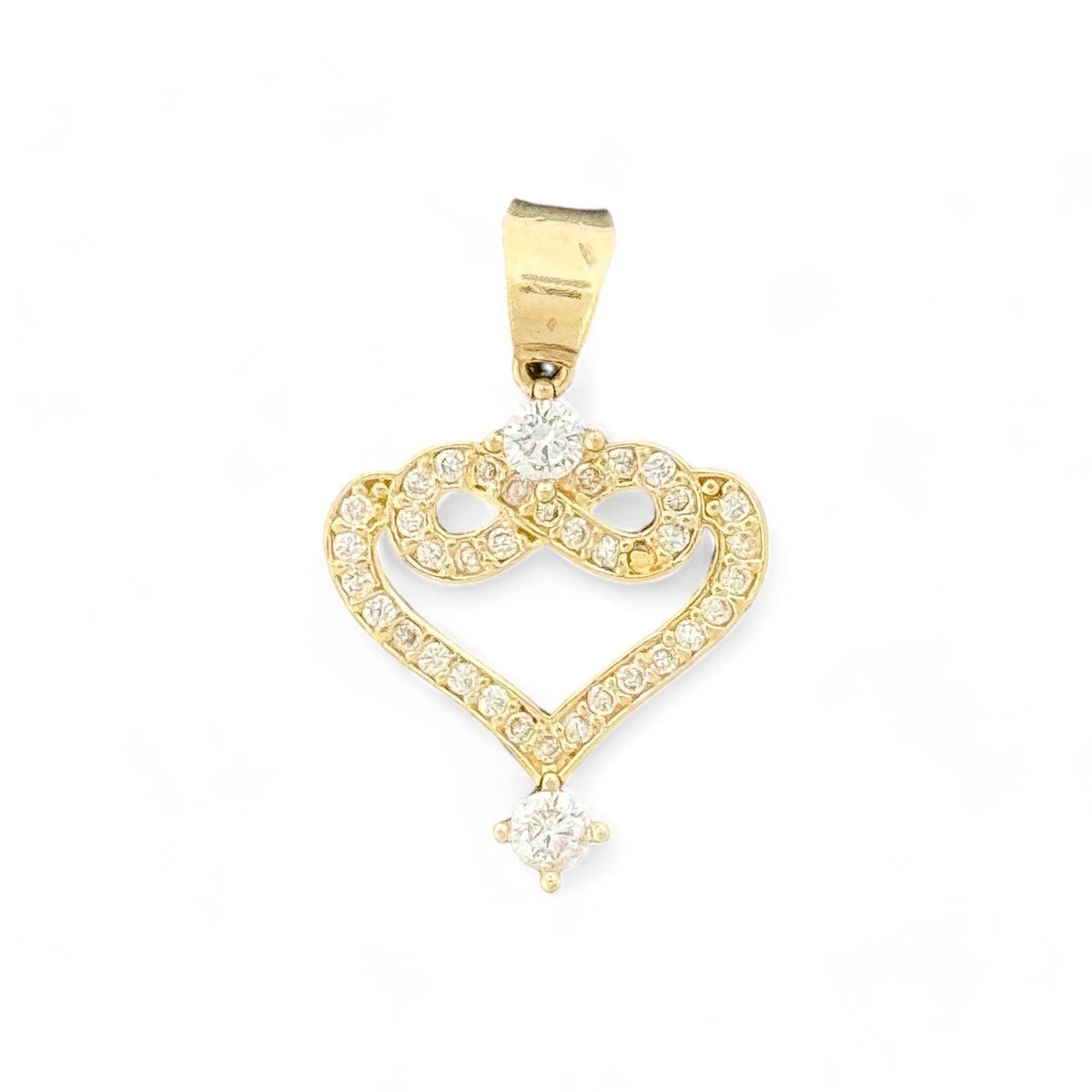 10kt Gold Heart Pendant with Infinity Symbol - 1.96 Grm