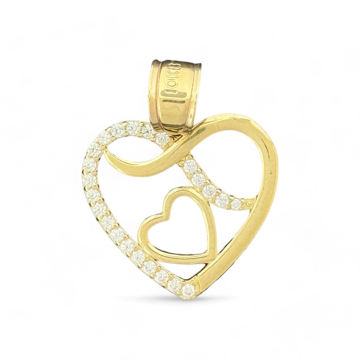 10kt Gold Heart Pendant with Infinity Symbol - 2.48 Grm