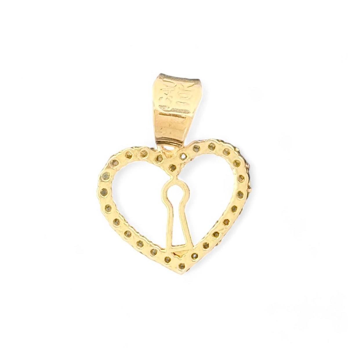 10kt Gold Heart Pendant with Keyhole Design - 0.76 Grm