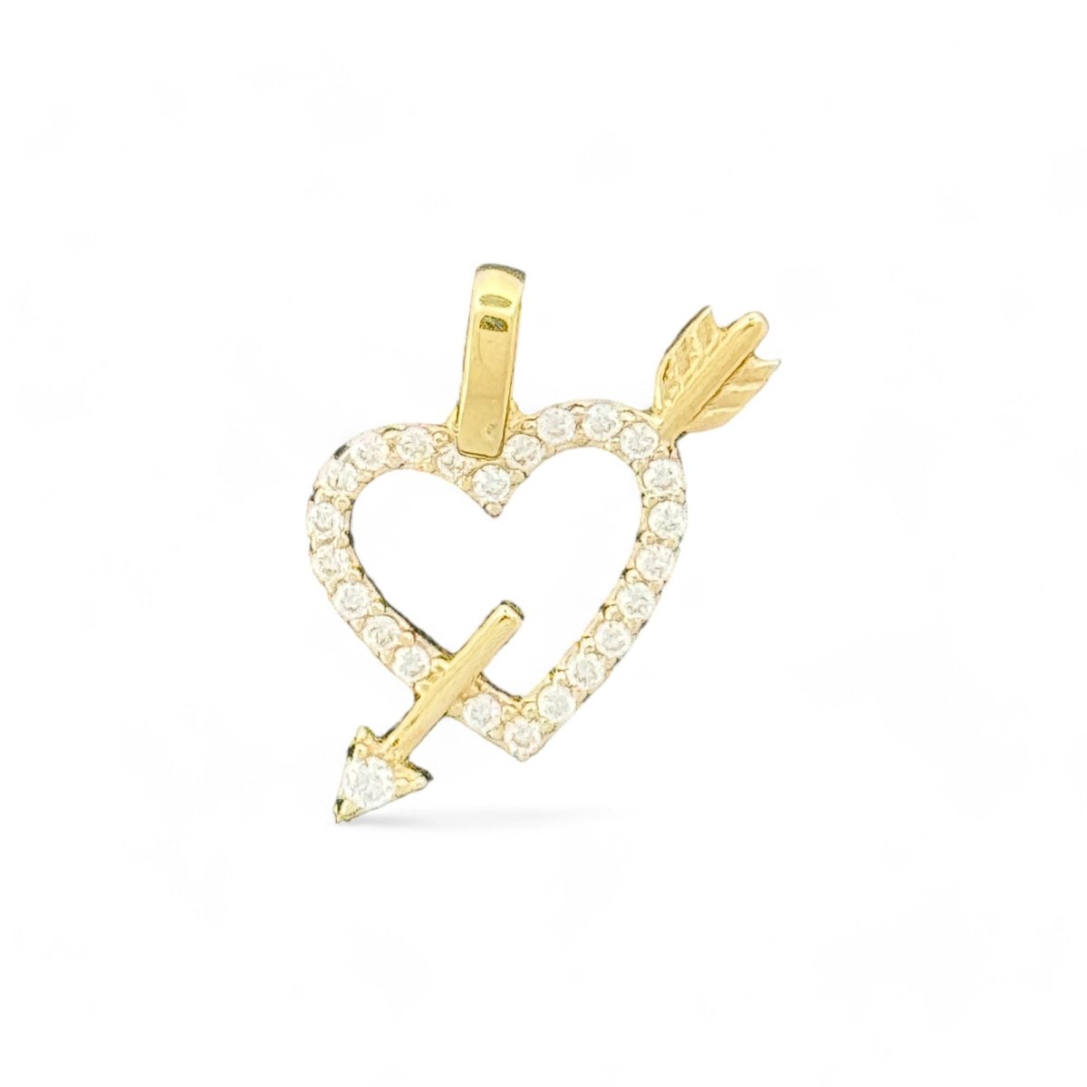 10kt Gold Heart With Arrow Pendant - 0.73 Grm