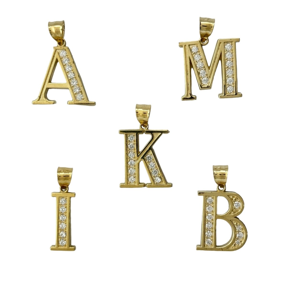 10KT Gold Initial Pendants, (A - Z)