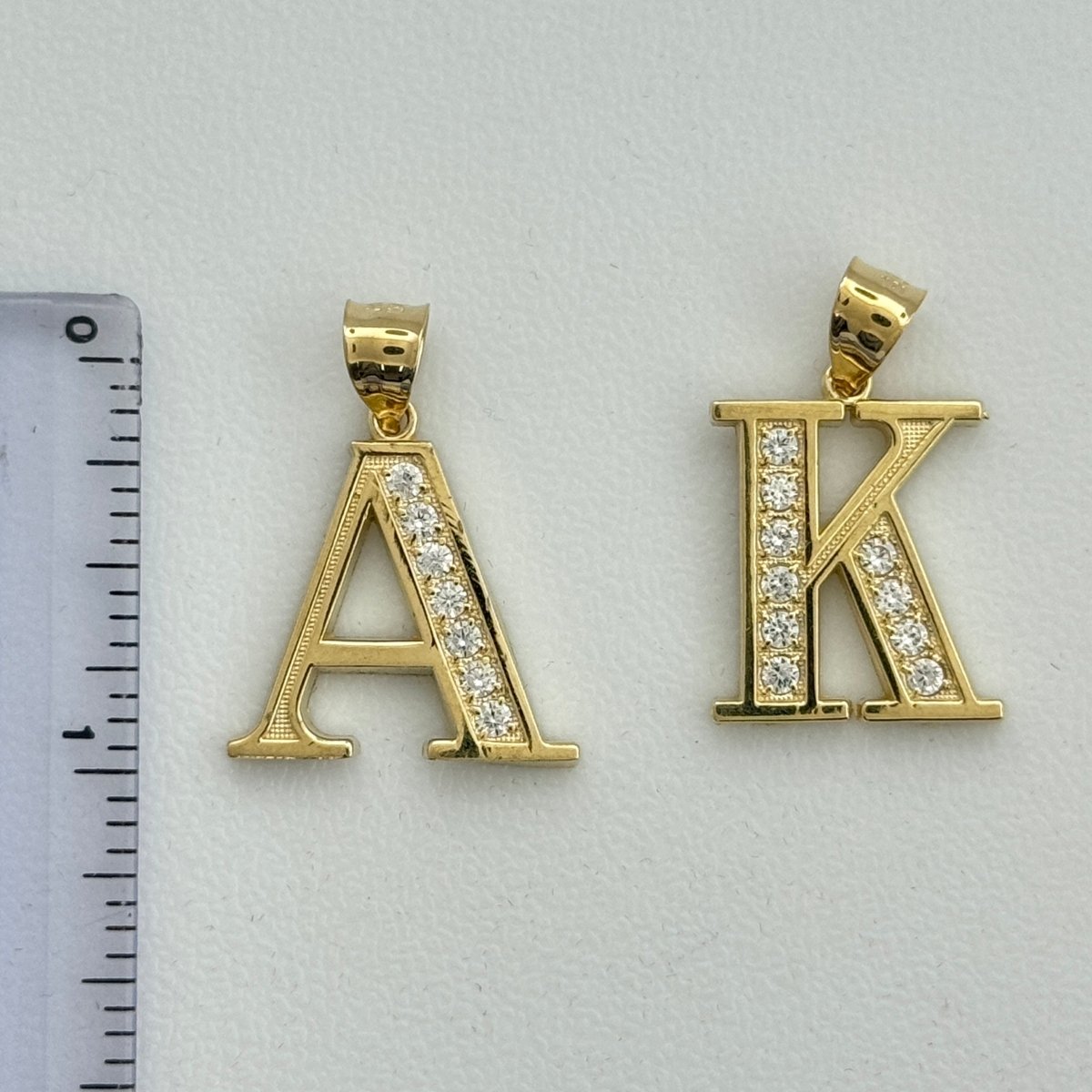 10KT Gold Initial Pendants, (A - Z)