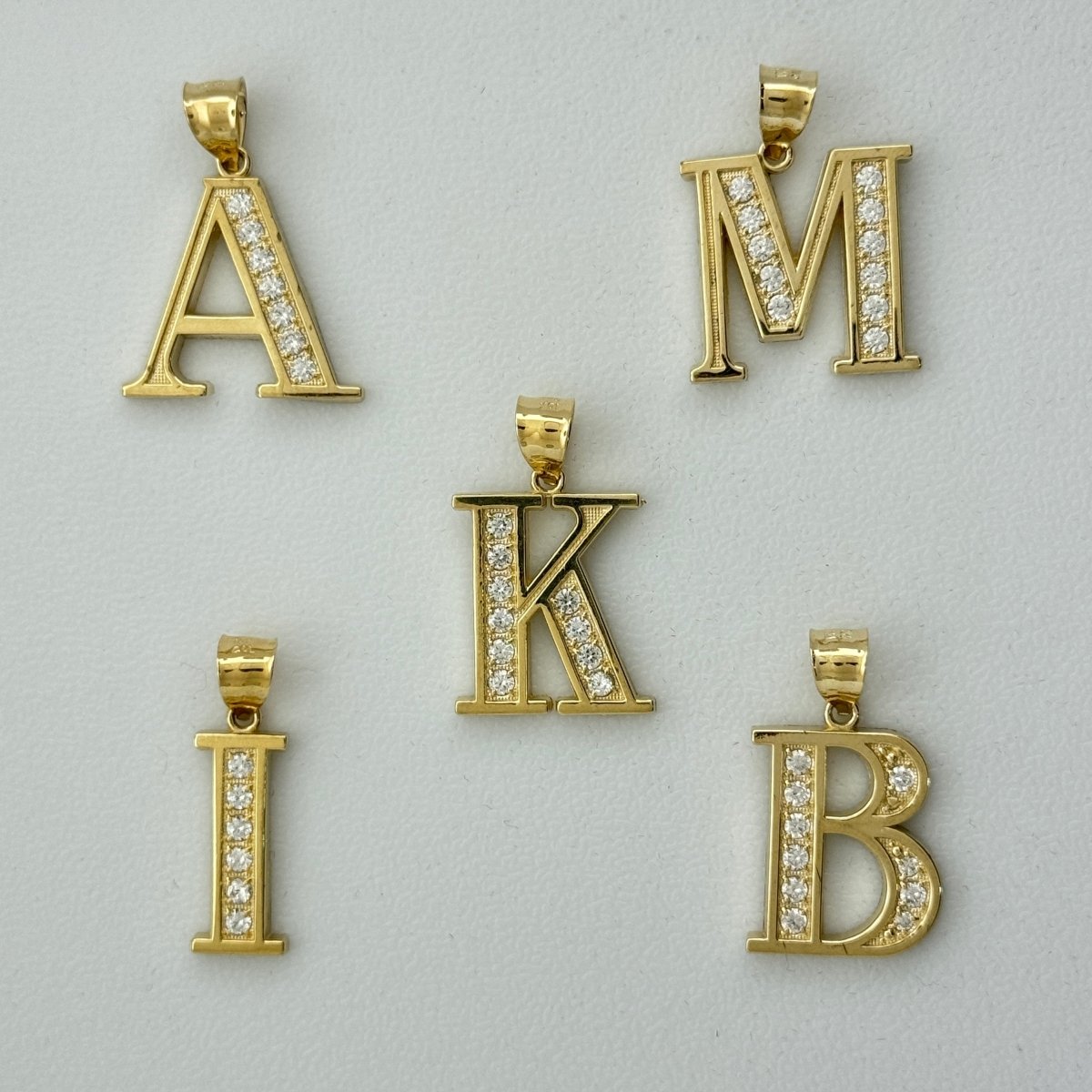 10KT Gold Initial Pendants, (A - Z)