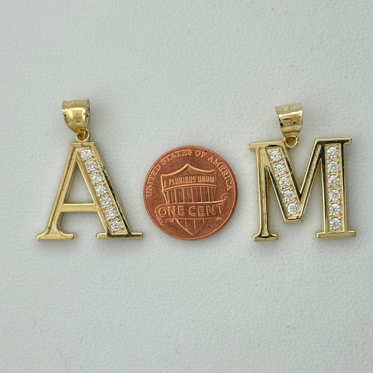 10KT Gold Initial Pendants, (A - Z)