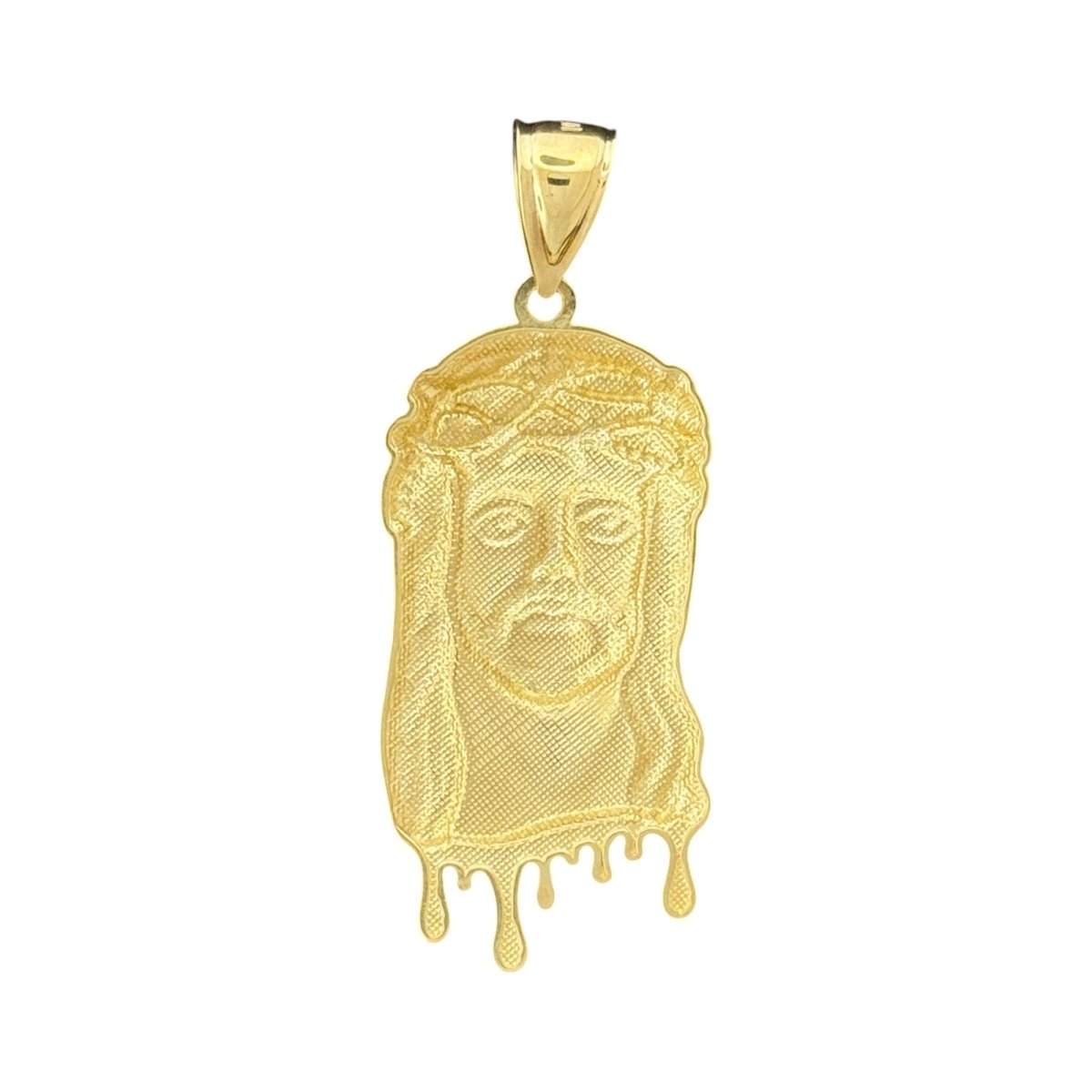 10KT Gold Jesus Christ Pendant with Dripping Details