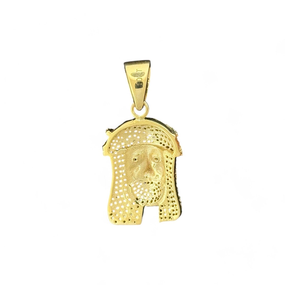 10KT Gold Jesus Christ Pendant with Full Iced Detailing - 4.7 Grm