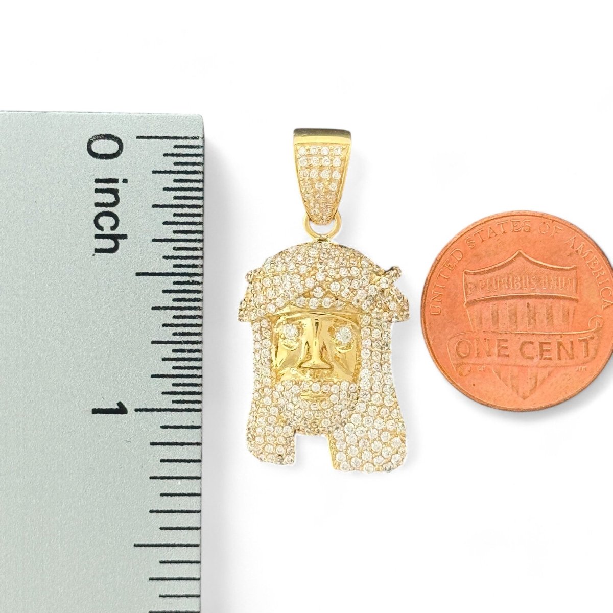 10KT Gold Jesus Christ Pendant with Full Iced Detailing - 4.7 Grm