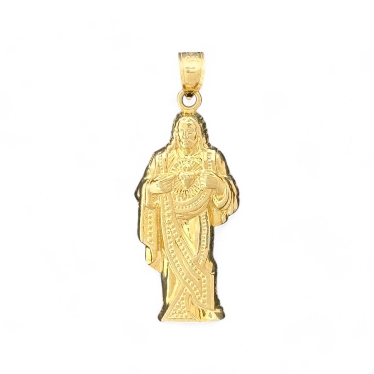 10kT Gold Jesus with Sacred Heart Pendant