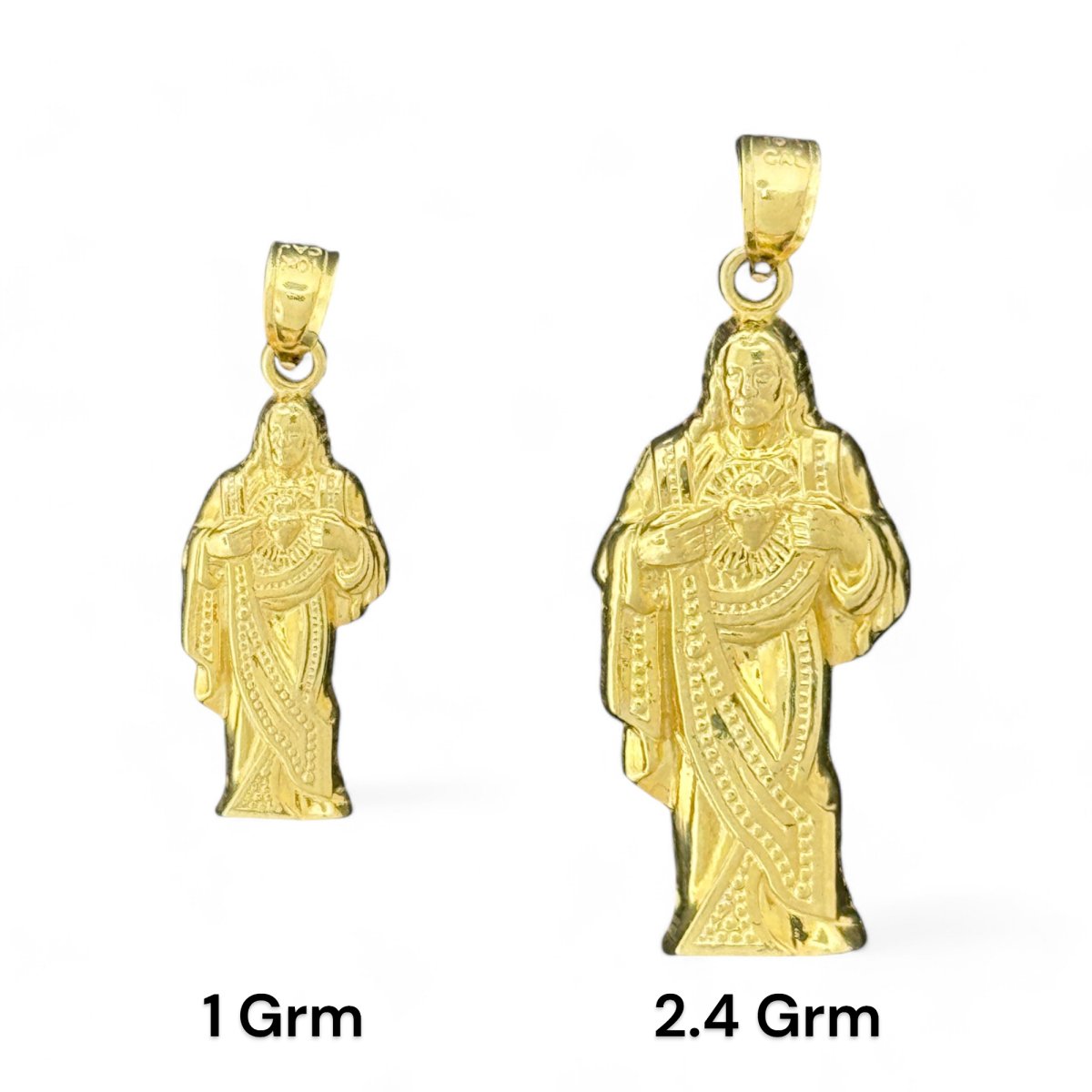 10kT Gold Jesus with Sacred Heart Pendant