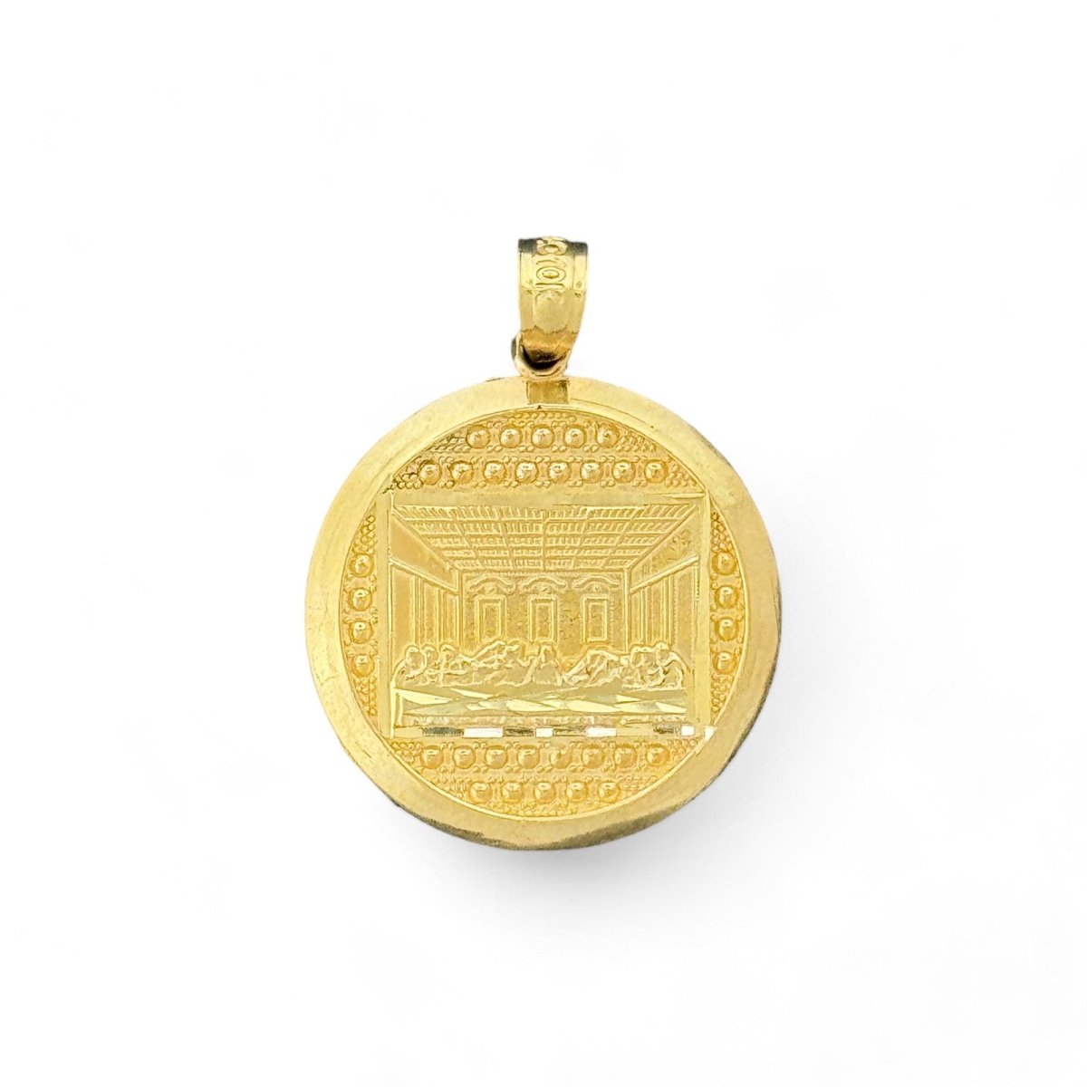 10KT Gold Last Supper Medallion Pendant - 1.8 Grm