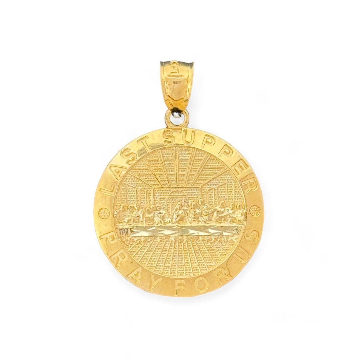 10KT Gold Last Supper Medallion Pendant - 2.3 Grm