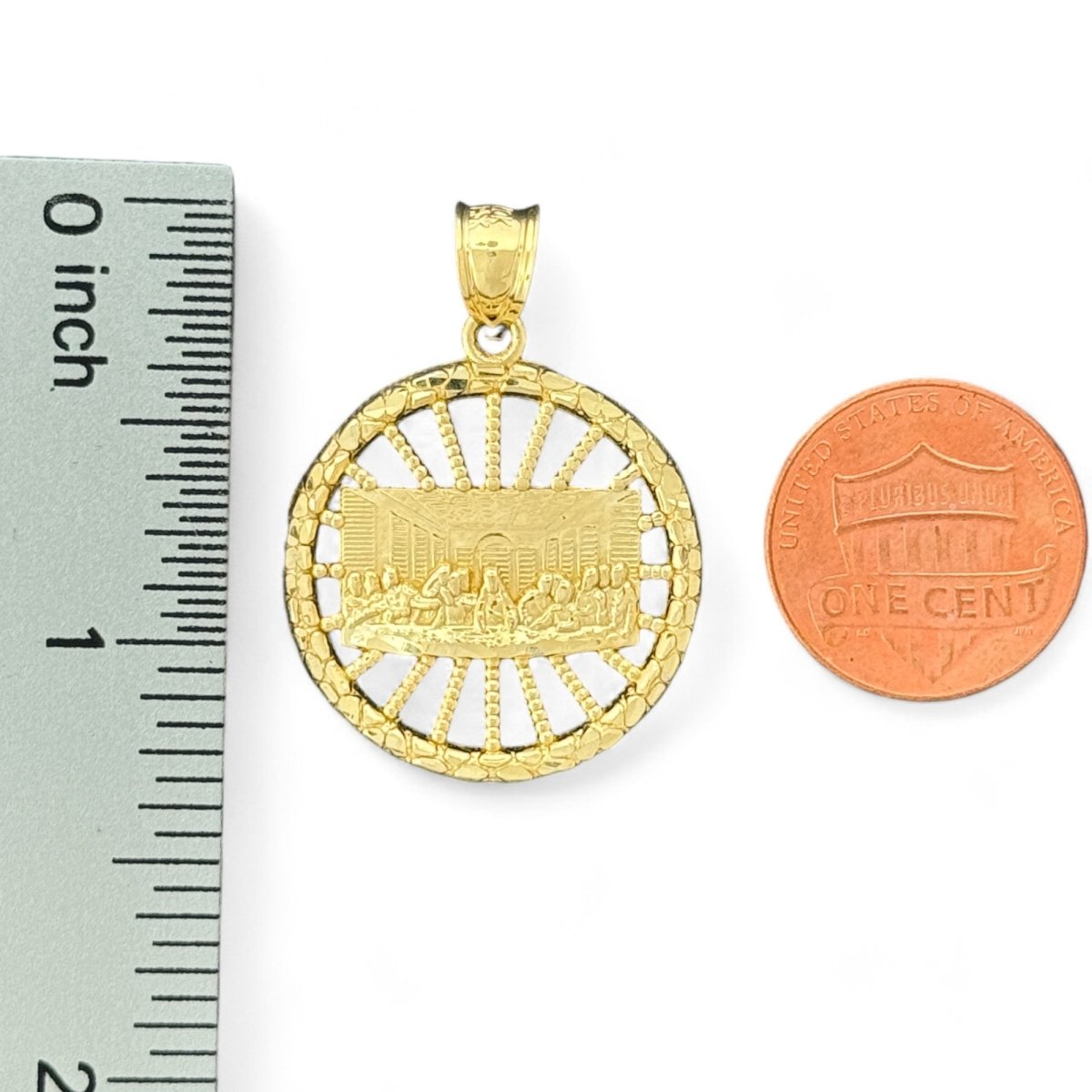 10KT Gold Last Supper Medallion Pendant - 3.3 Grm