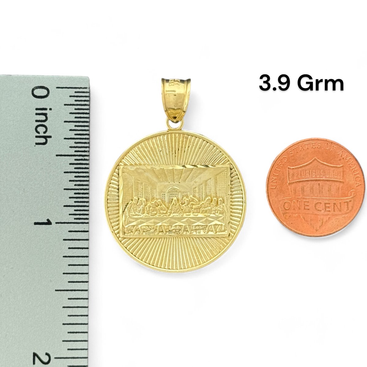 10KT Gold Last Supper Medallion Pendant
