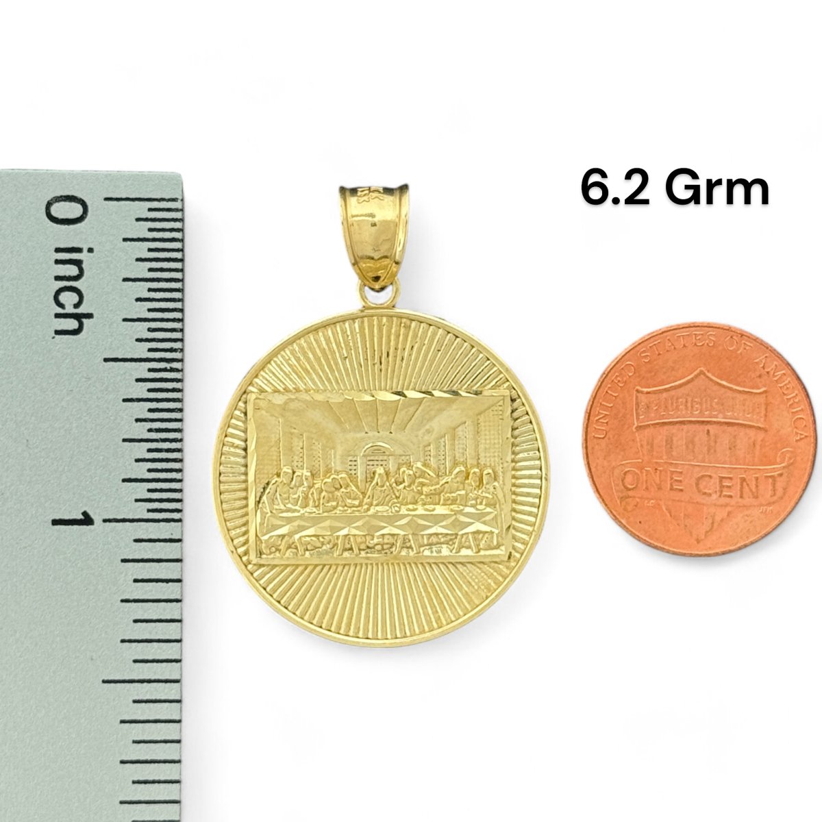 10KT Gold Last Supper Medallion Pendant