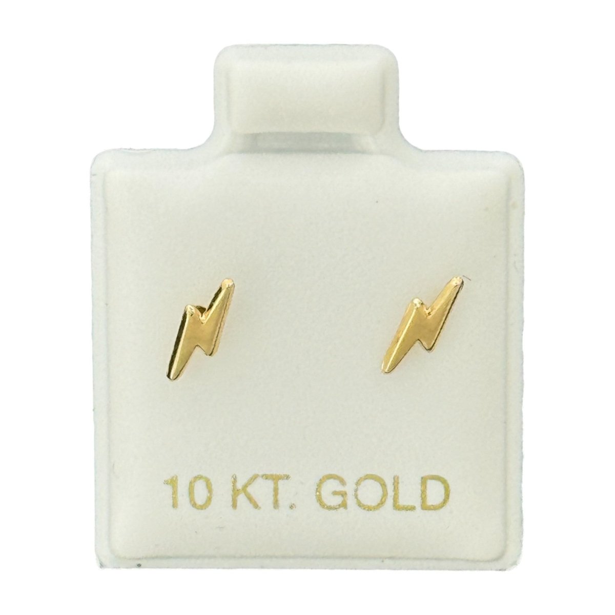 10KT Gold Lightning Bolt Stud Earrings