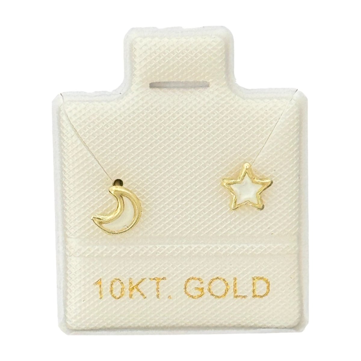 10KT Gold Moon and Star Mismatch Stud Earrings