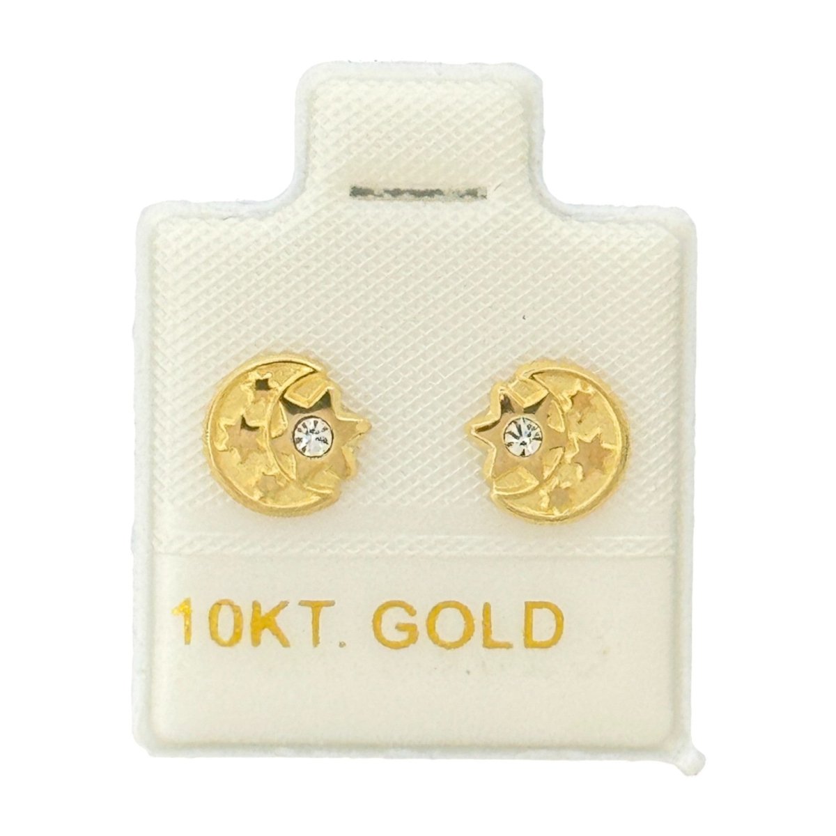 10KT Gold Moon and Star Stud Earrings