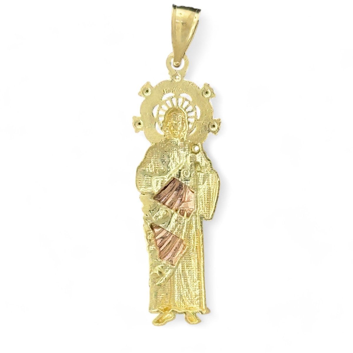 10KT Gold Multi - Tone Saint Pendant - 1.72g Religious Jewelry