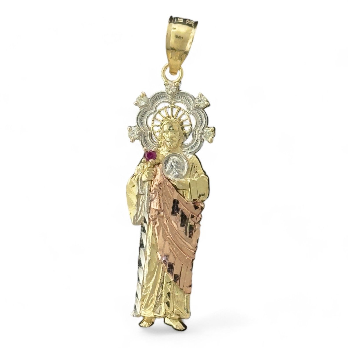 10KT Gold Multi - Tone Saint Pendant - 1.72g Religious Jewelry