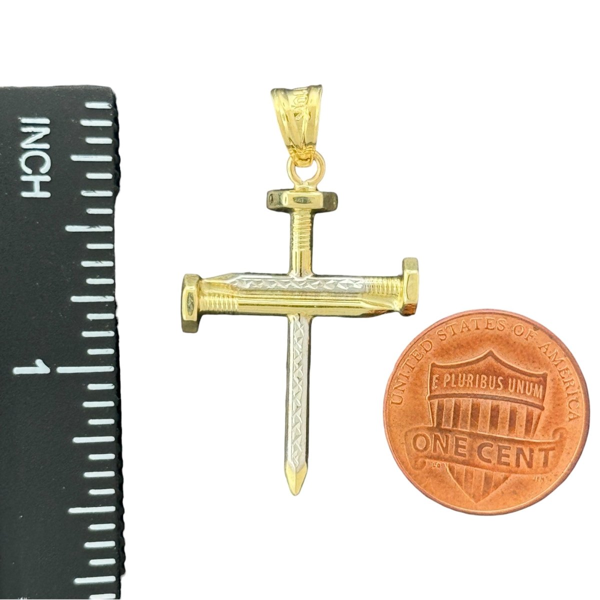 10KT Gold Nail Cross Pendant - 1.73g