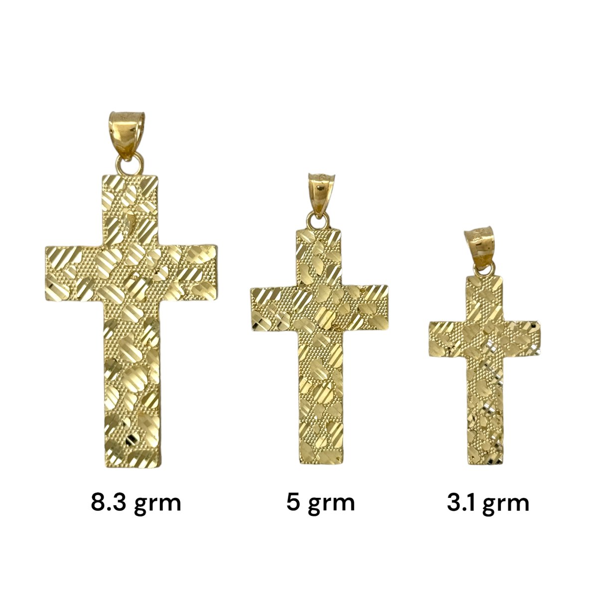 10KT Gold Nugget Cross Pendant