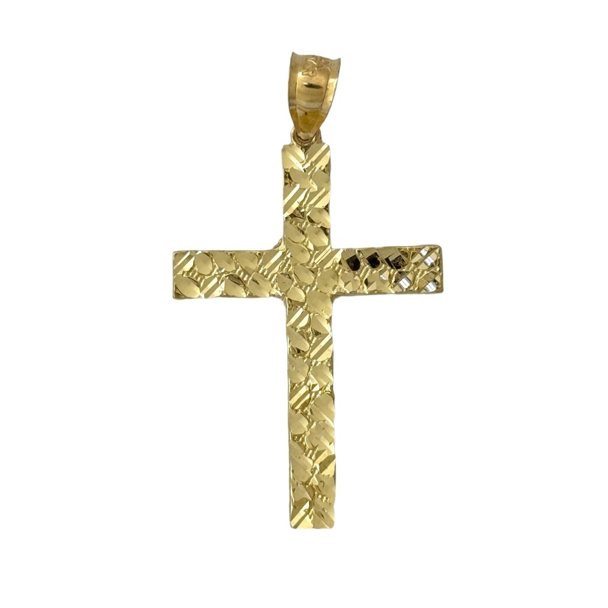 10KT Gold Nugget Cross Pendant