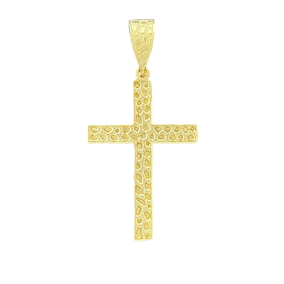 10KT Gold Nugget Cross Pendant - 3.45g