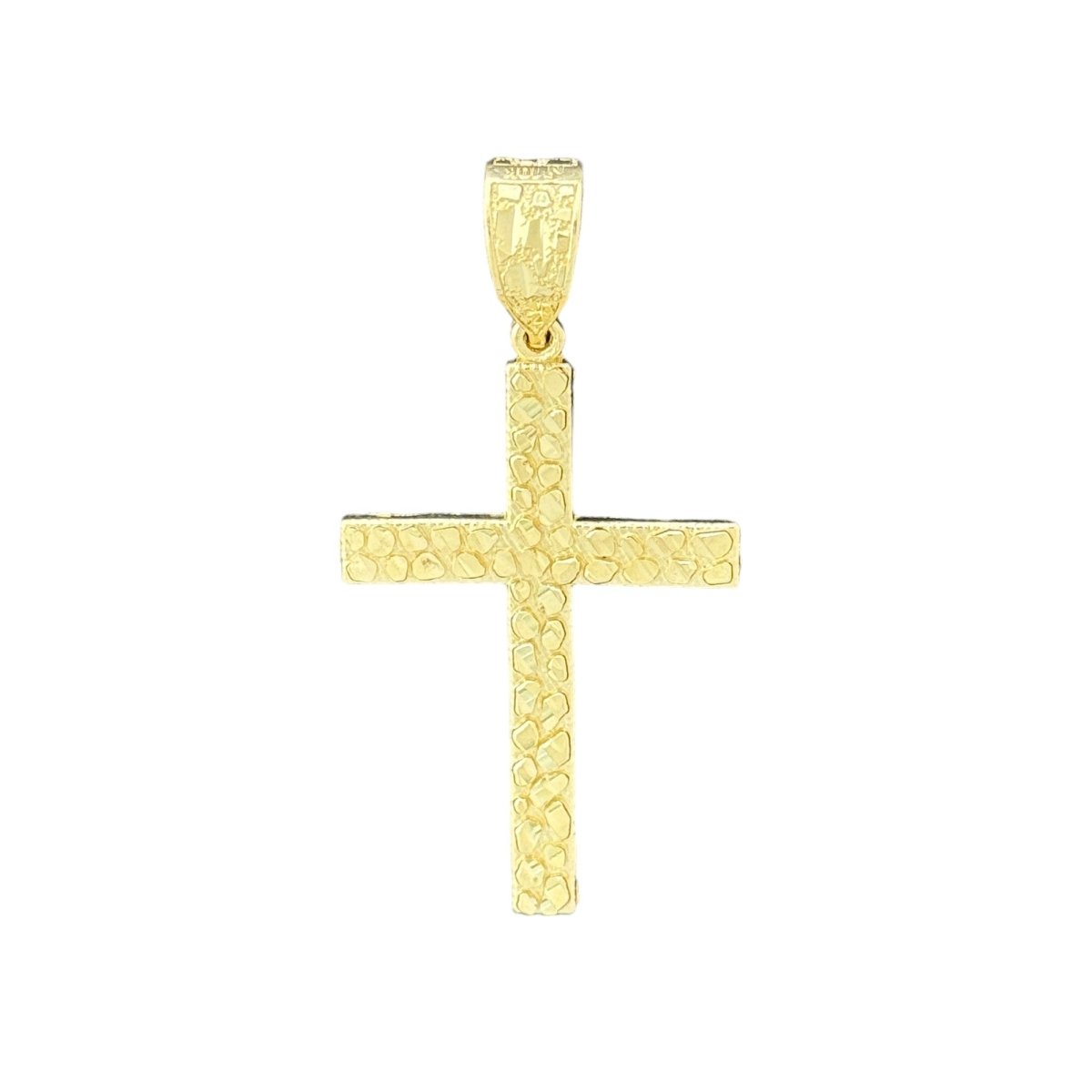 10KT Gold Nugget Cross Pendant - 3.45g