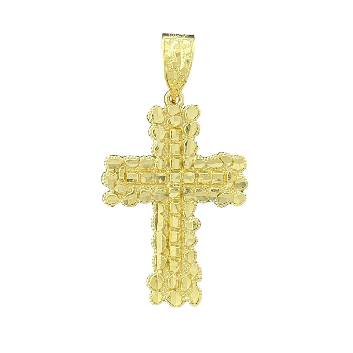 10KT Gold Nugget Cross Pendant - 5.63g