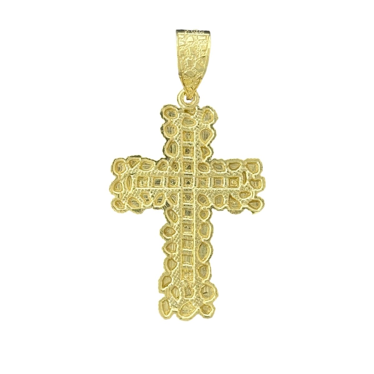 10KT Gold Nugget Cross Pendant - 5.63g