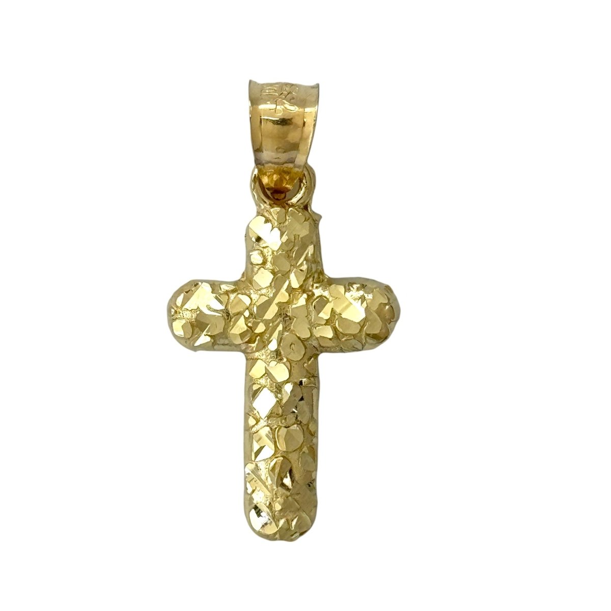 10KT Gold Nugget Cross Pendant