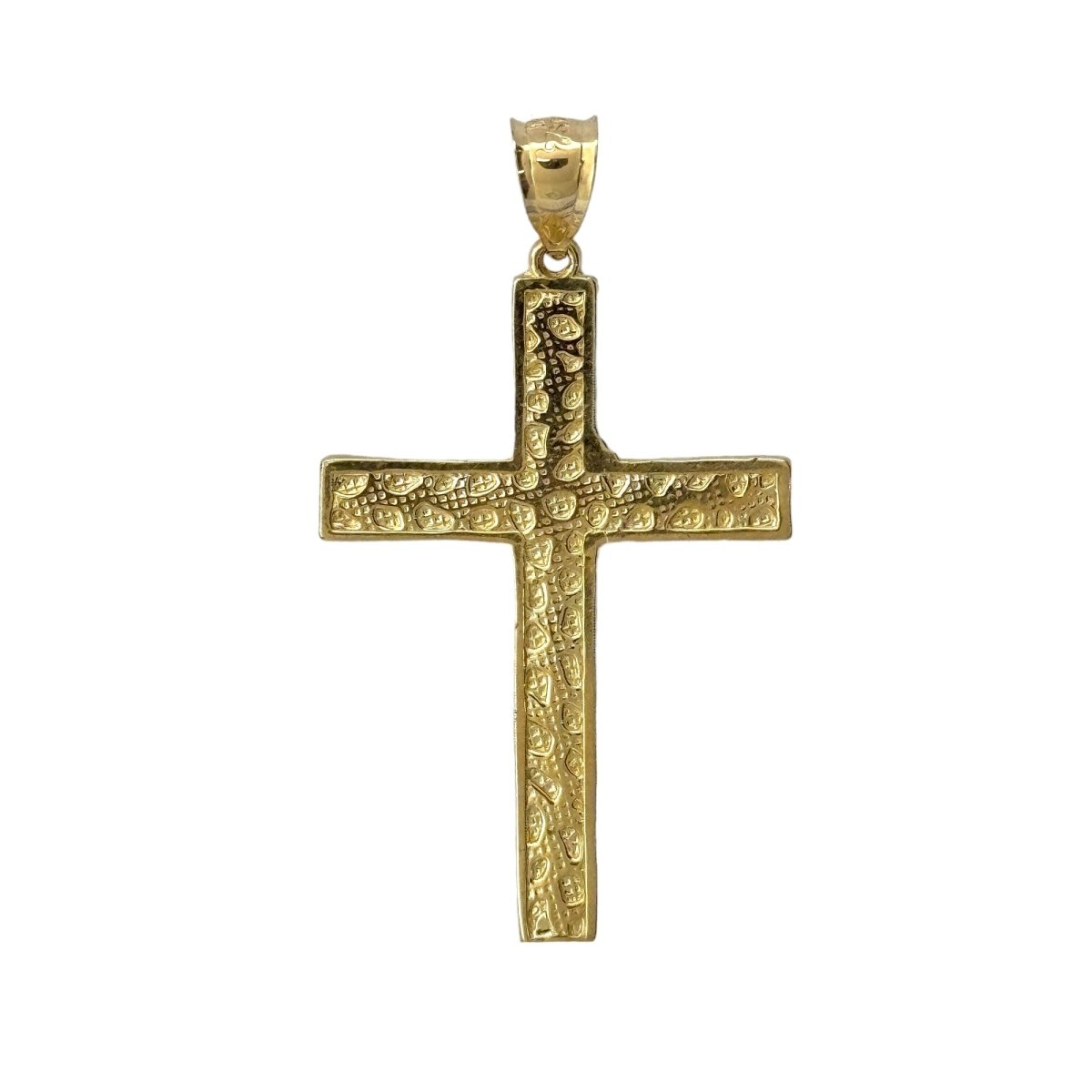 10KT Gold Nugget Cross Pendant