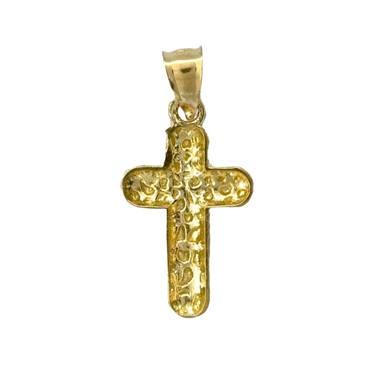 10KT Gold Nugget Cross Pendant