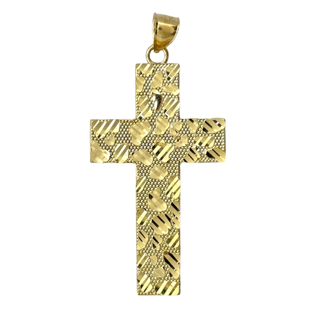 10KT Gold Nugget Cross Pendant