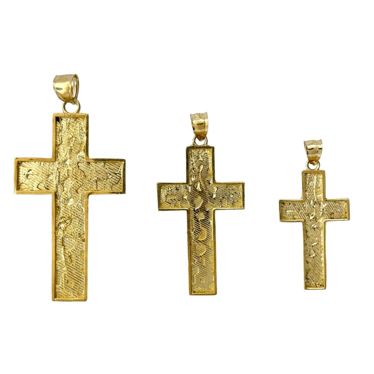 10KT Gold Nugget Cross Pendant