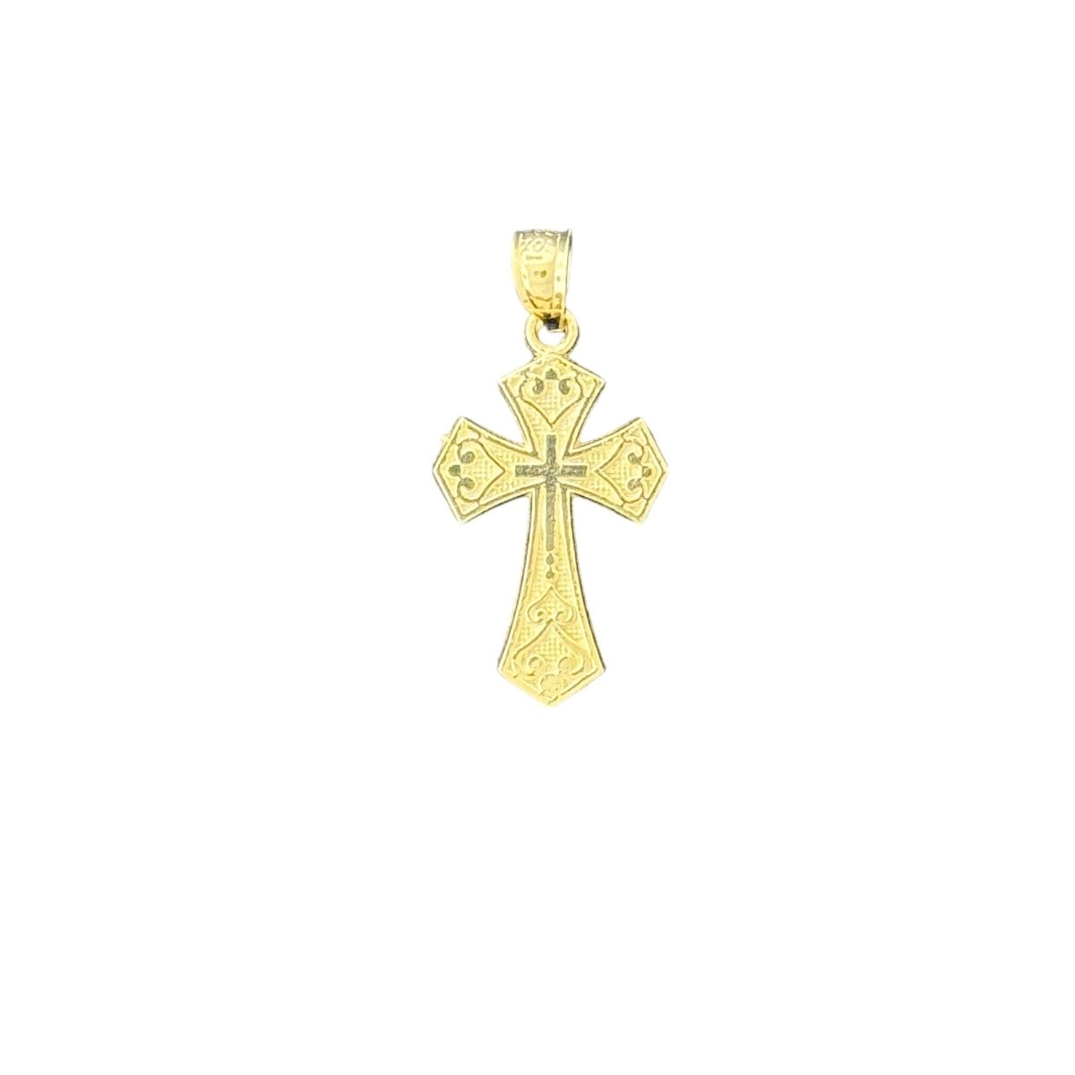 10KT Gold Ornate Cross Pendant - 1.34g