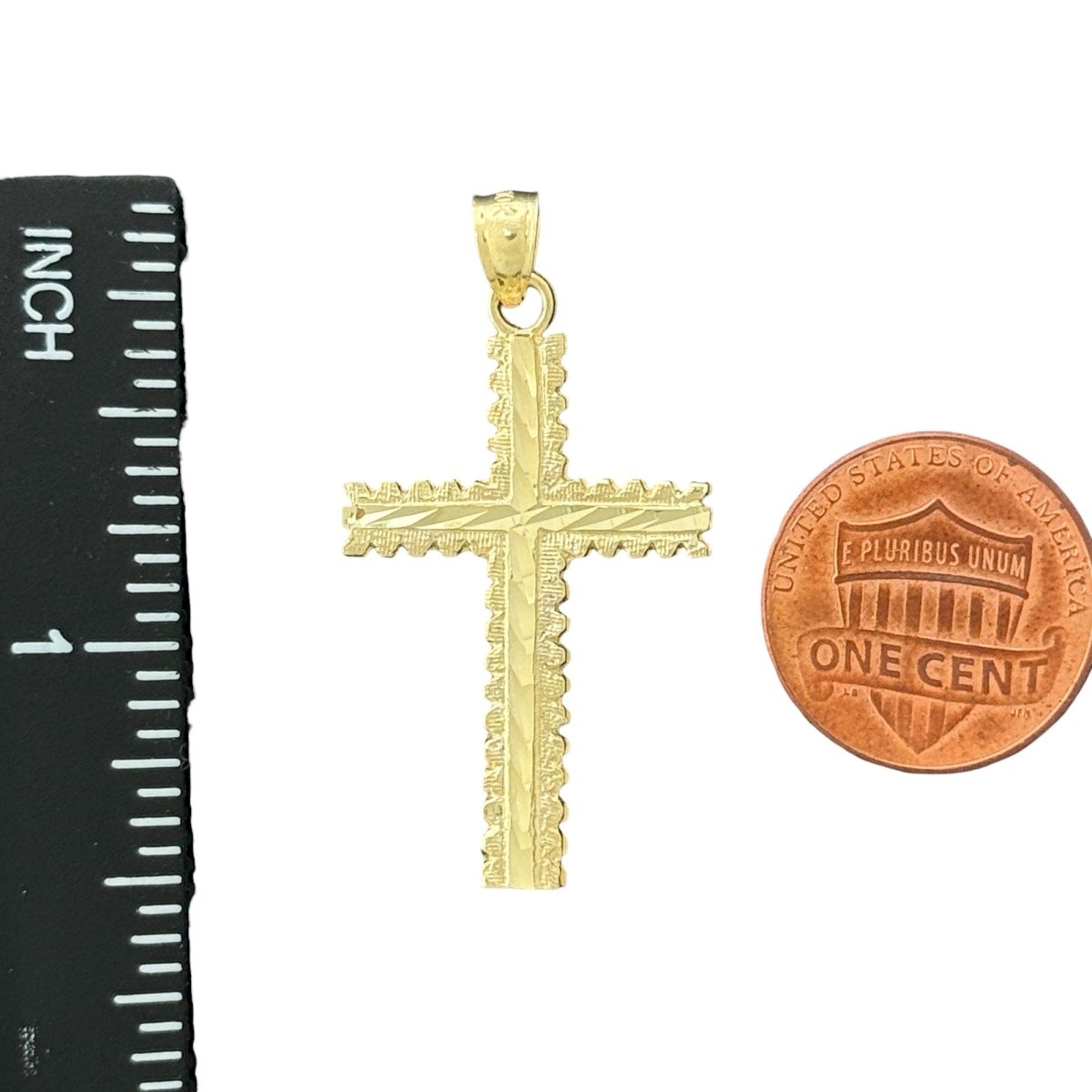 10KT Gold Ornate Cross Pendant - 1.81g