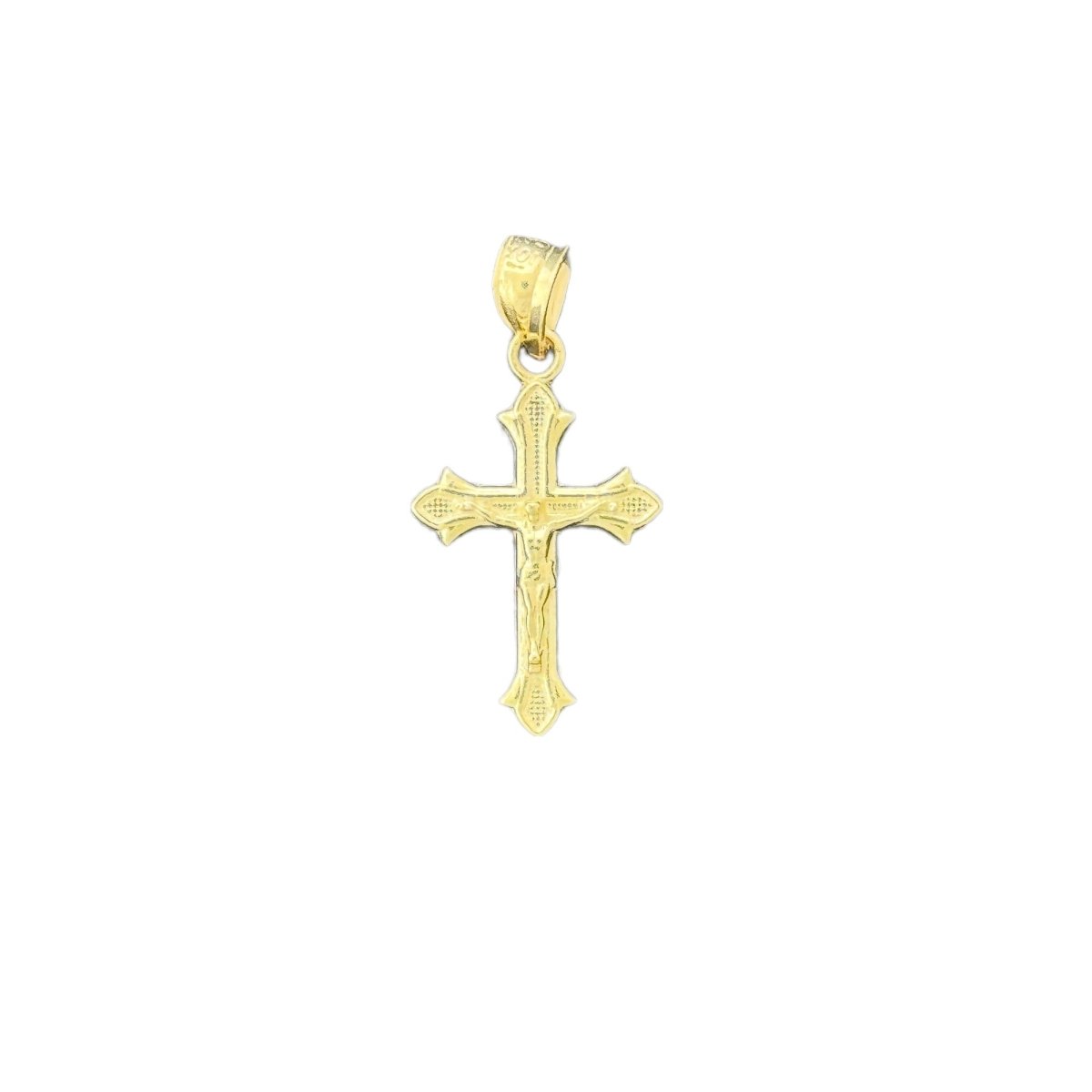 10KT Gold Ornate Crucifix Pendant - 0.93g