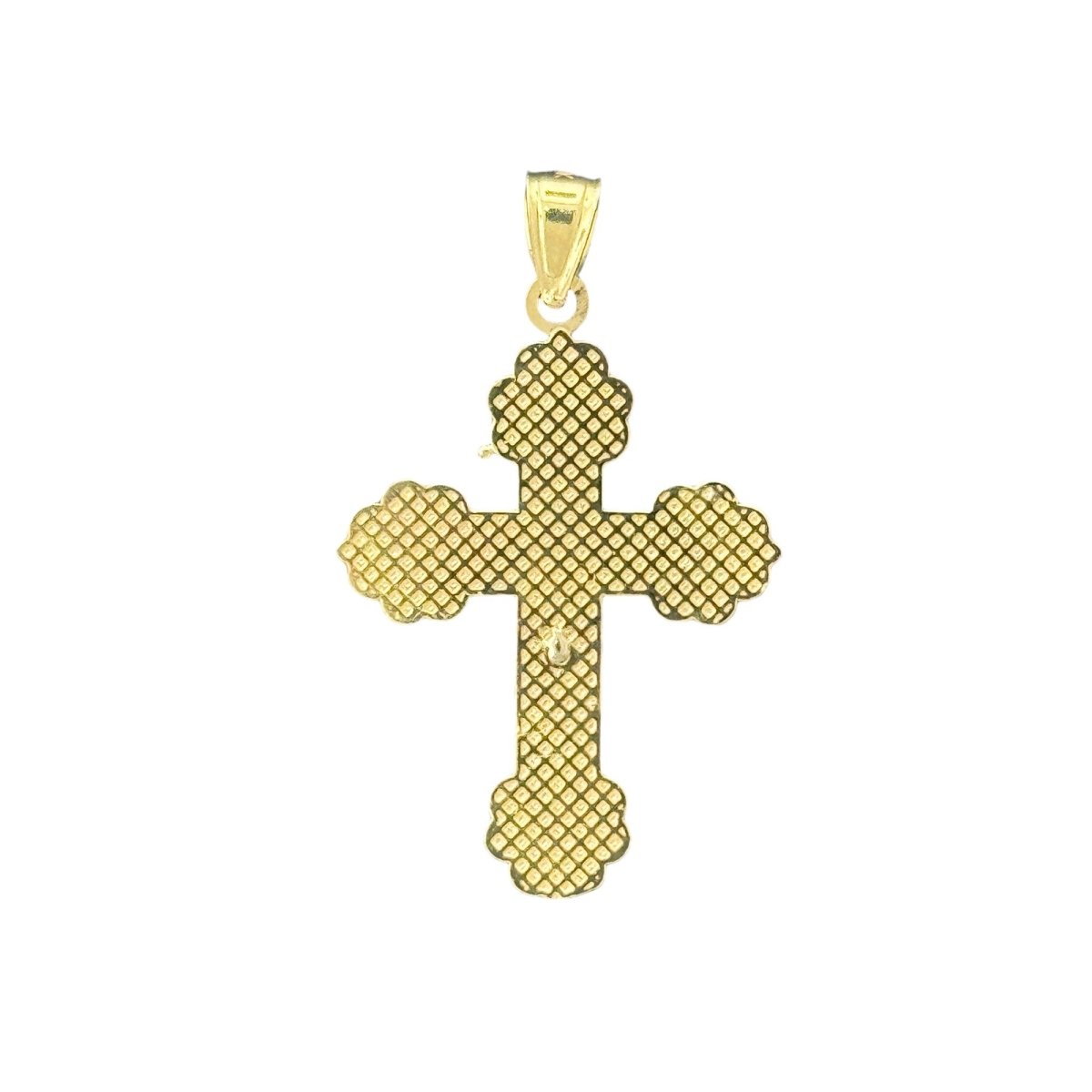 10KT Gold Ornate Two - Tone Crucifix Pendant - 2.25g