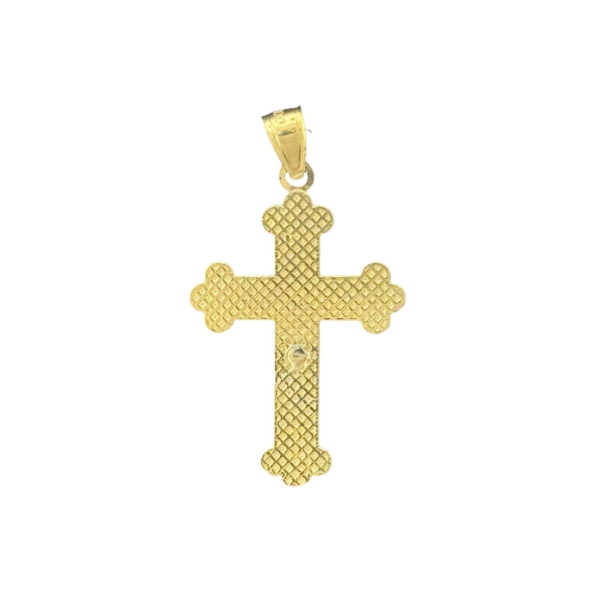 10KT Gold Ornate Two - Tone Crucifix Pendant - 2g