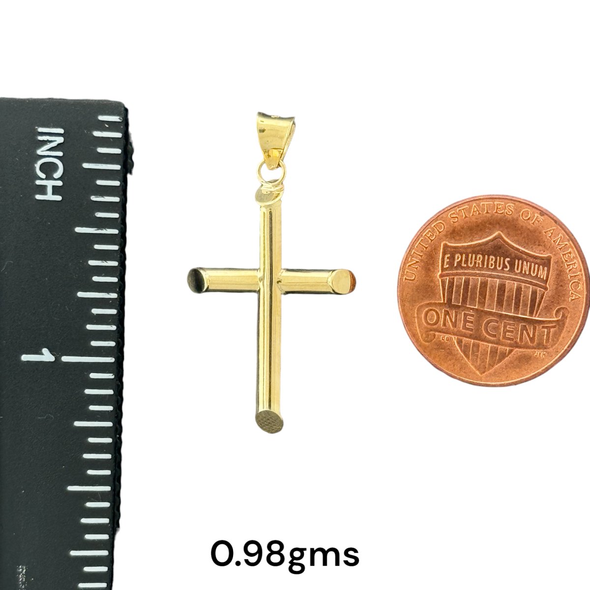 10KT Gold Plain Cross Pendants - 2g, 0.9g